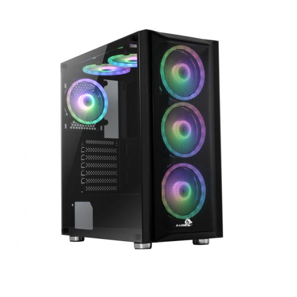 CASE GAMING  X-LION HD-780 MESH FRONT PANEL + TEMPERED  SIDE PANEL + 3 FAN FRONT