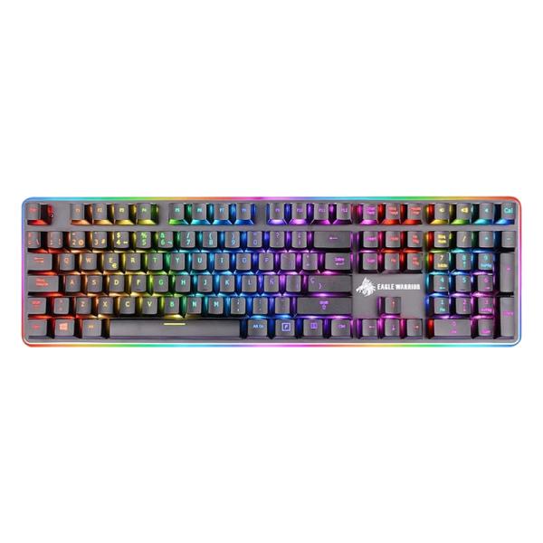 TECLADO GAMING RGB EAGLE WARRIOR KMTL82U0001C MEC&Aacute;NICO AL&Aacute;MBRICO USB ESPA&Ntilde;OL SWITCH CAFE NEGRO