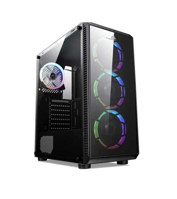 CASE GAMING  X-LION KN-865 TEMPERED  GLASS SIDE PANEL + 3PCS 12CM FRONT PANNEL
