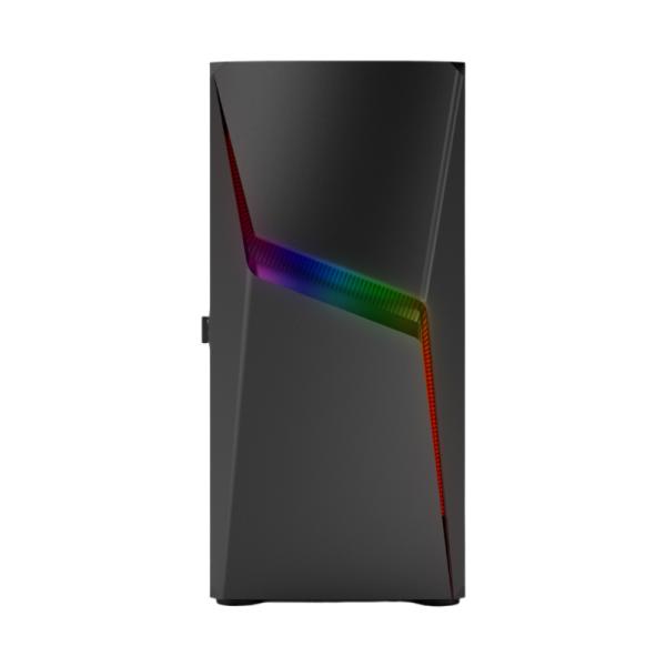 CASE GAMING RGB EAGLE WARRIOR STORM CG03YBRA001C MID TOWER 1 VENTILADOR DE 120MM CON VIDRIO LATERAL Y TIRA RGB NEGRO
