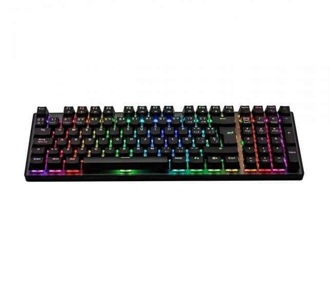 TECLADO GAMING RGB EAGLE WARRIOR KGM582U0003C MEC&Aacute;NICO AL&Aacute;MBRICO USB ESPA&Ntilde;OL SWITCH VERDE NEGRO