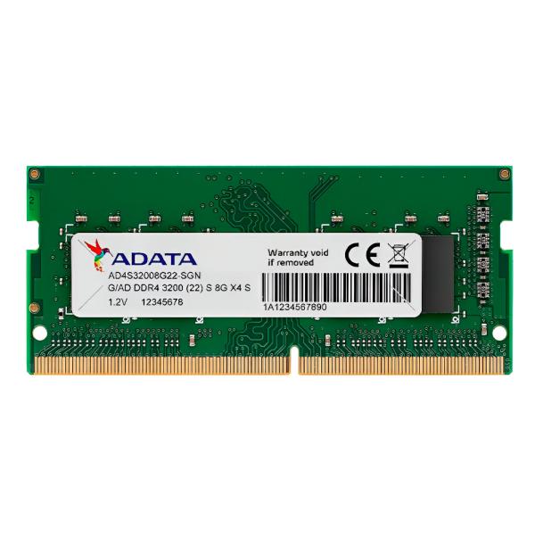 MEMORIA RAM PARA LAPTOP 8GB ADATA AD4S32008G22-SGN DDR4 3200MHZ CL22 1.2V