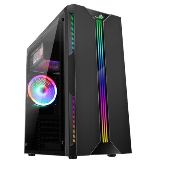 CASE GAMING  X-LION ND-560 TEMPERED  GLASS SIDE PANEL USB2.0*2 + USB3.0*1 + HD+ RGB STRIP FRONT E010-140