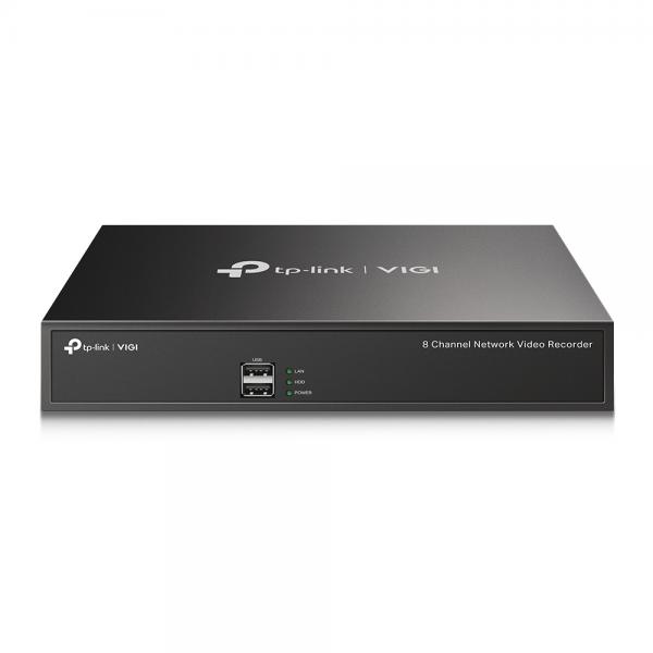 GRABADORA NVR TP LINK VIGI NVR1008H 8 CANALES IP HASTA 5 MP / FULL HD 1 SATA HASTA 10 TB H.265+ NEGRO