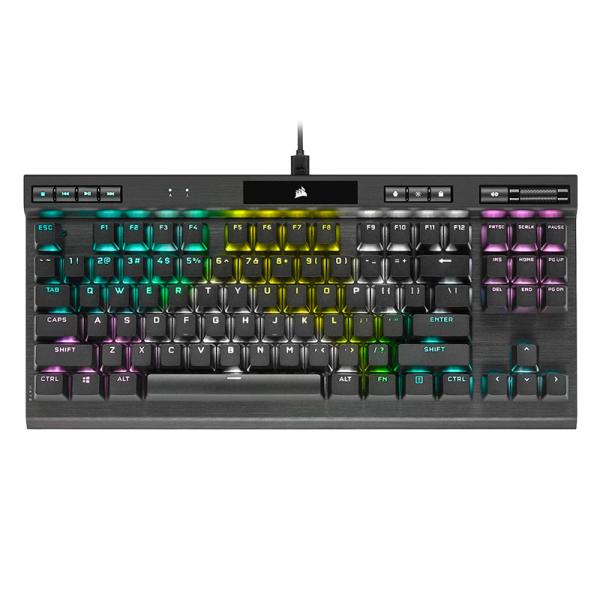 TECLADO GAMING RGB CORSAIR K70 TKL CHAMPION SERIES MEC&Aacute;NICO AL&Aacute;MBRICO USB INGL&Eacute;S CH-9119014-NA NEGRO