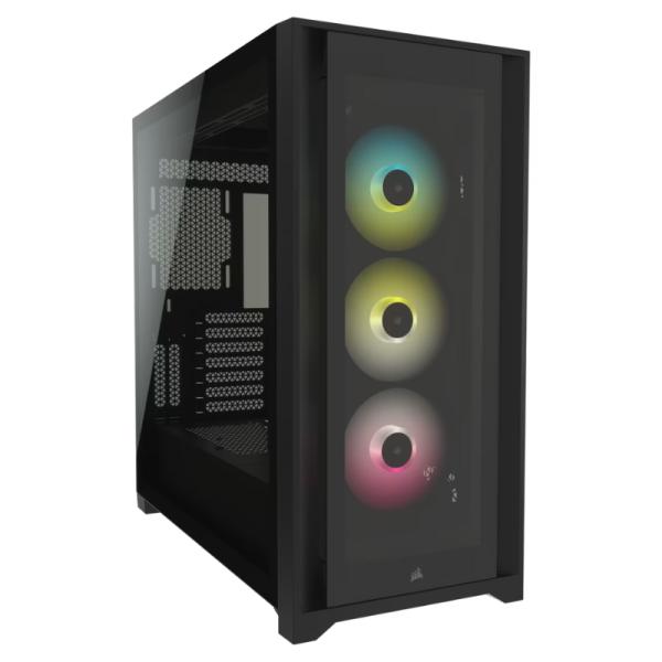 CASE GAMING RGB CORSAIR iCUE 5000X MID TOWER VENTILADORES 3 DE 120MM CON VIDRIO LATERAL Y FRONTAL CC-9011212-WW NEGRO
