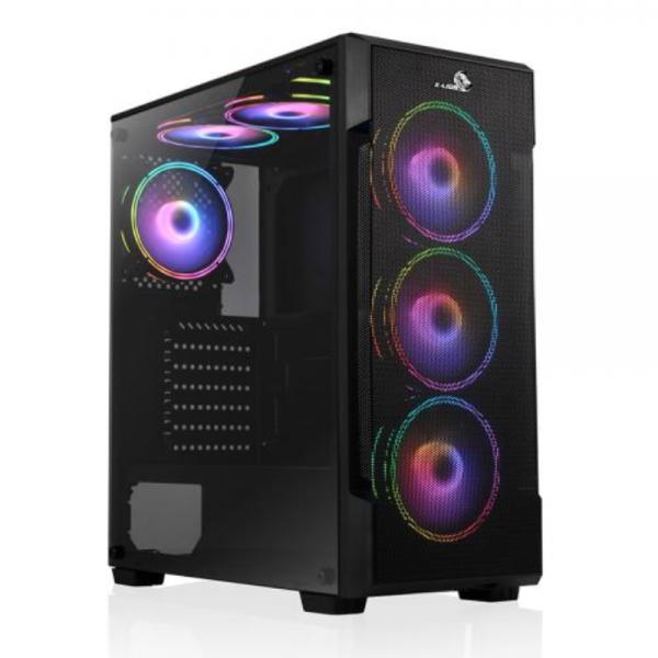 CASE GAMING  X-LION H2-520 TEMPERED  GLASS SIDE PANEL USB2.0*2 + USB3.0*1 + HD AUDIO + 3 FAN
