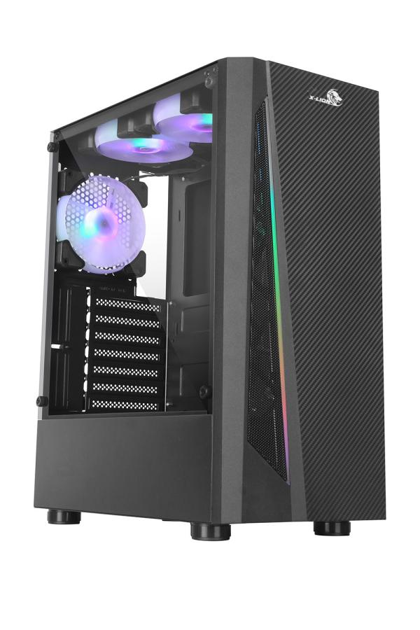 CASE GAMING  X-LION HF-650 TEMPERED  GLASS SIDE PANEL USB2.0*2 + USB3.0*1 + HD AUDIO