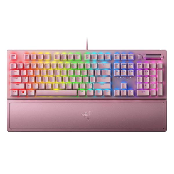 TECLADO GAMING RGB RAZER BLACKWIDOW V3 MEMBRANA MEC&Aacute;NICO AL&Aacute;MBRICO USB INGL&Eacute;S SWITCH VERDE RZ03-03541800-R3M1 ROSADO