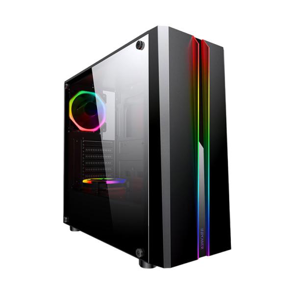 CASE GAMING RGB EAGLE WARRIOR TLALOC CG05RDRA002C L400 MID TOWER 1 VENTILADOR DE 120MM CON VIDRIO LATERAL Y TIRA RGB  (INCLUYE PEQUEÑO CONTROL BOARD NEGRO