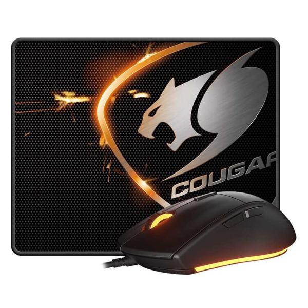 MOUSE Y MOUSE PAD GAMING RGB COUGAR MINOS XC Y SPEED XC ALÁMBRICO USB NEGRO