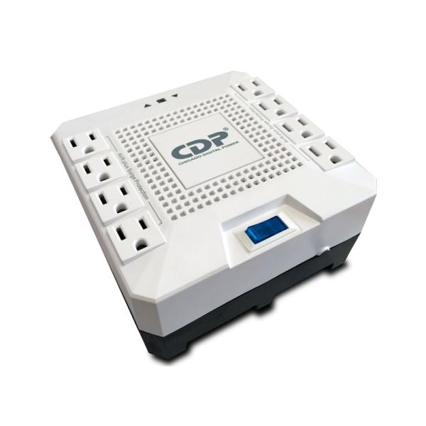 REGULADOR DE VOLTAJE CDP R-AVR1808 1800VA 1000W 8 TOMAS 90?144 VCA PROTECCIÓN DE DATOS AVR BLANCO / NEGRO