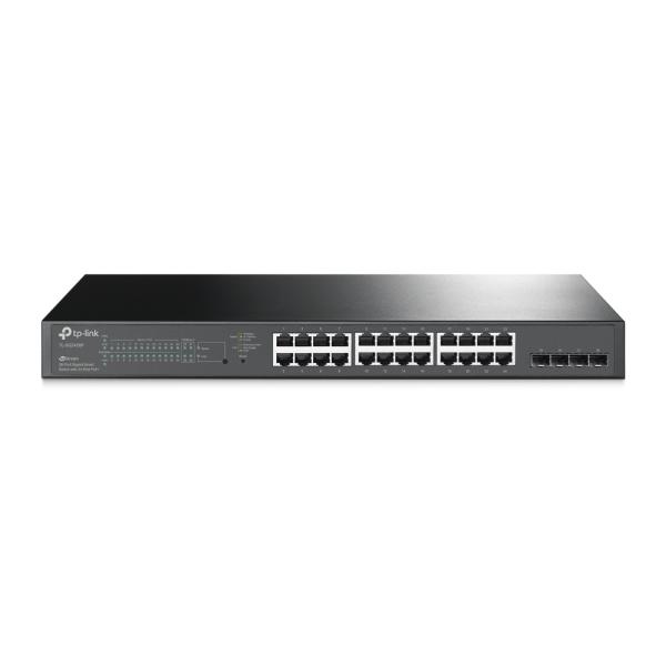 SWITCH TP LINK TL-SG2428P 24 PUERTOS GIGABIT POE+ / 4 PUERTOS SFP ADMINISTRABLE NEGRO