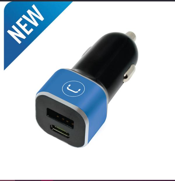 CARGADOR UNNO TEKNO PARA AUTO TYPE A & C PD28W PW5025BK NEGRO