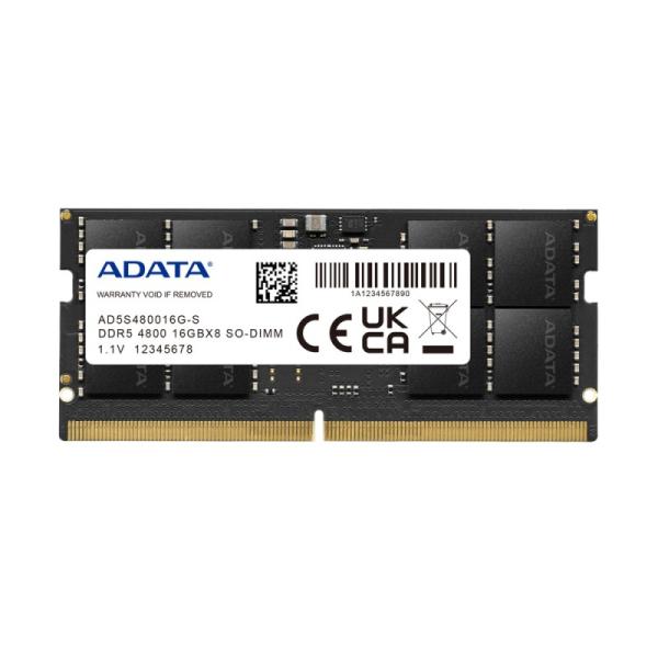 MEMORIA RAM PARA LAPTOP 16GB ADATA AD5S480016G-S DDR5 4800MHZ CL40 1.1V NEGRO