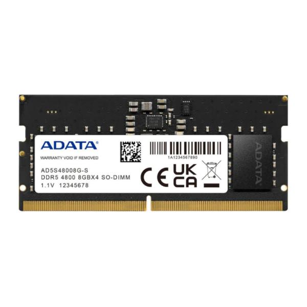 MEMORIA RAM PARA LAPTOP 8GB ADATA AD5S48008G-S DDR5 4800MHZ CL40 1.1V NEGRO