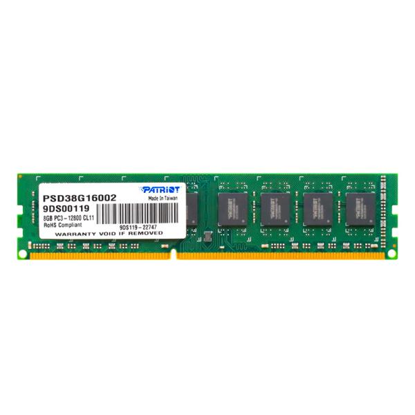 MEMORIA RAM PC 8GB PATRIOT SIGNATURE DDR3 1600MHz CL11 1.5V PSD38G16002 SL