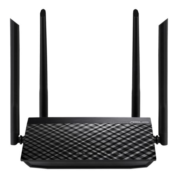 ROUTER ASUS RT-AC1200 DOBLE BANDA 1200 MBPS 1 WAN 4 LAN 4 ANTENAS EXTERNAS 90IG0550-BA140V NEGRO