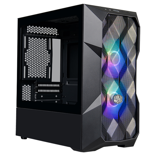 CASE GAMING RGB COOLER MASTER TD300 MESH MINI TOWER VENTILADORES 2 DE 120MM CON VIDRIO LATERAL TD300-KGNN-S00 NEGRO