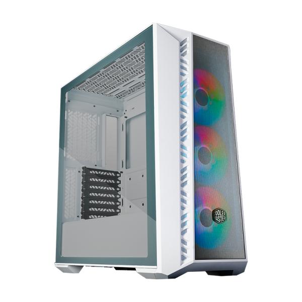 CASE GAMING RGB COOLER MASTER MASTERBOX 520 MESH MID TOWER VENTILADORES 3 DE 120MM CON VIDRIO LATERAL Y MALLA FRONTAL MB520-WGNN-S00 BLANCO