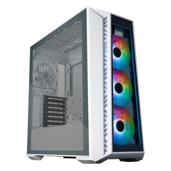 CASE GAMING RGB COOLER MASTER MASTERBOX MB520 MID TOWER VENTILADORES 4 DE 120MM CON VIDRIO LATERAL MB520-WGNN-S01 BLANCO