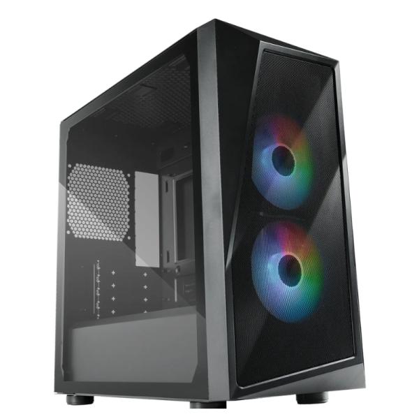 CASE GAMING RGB COOLER MASTER CMP320 MINI TOWER VENTILADORES 2 DE 120MM CON VIDRIO LATERAL Y MALLA FRONTAL CP320-KGNN-S00 NEGRO