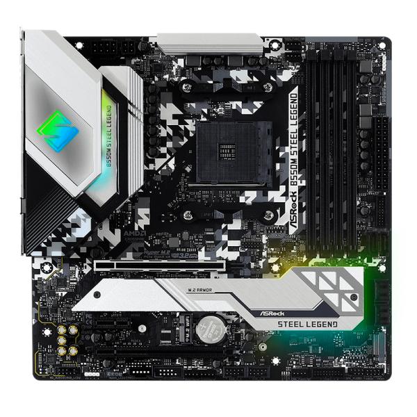 TARJETA MADRE ASROCK B550M STEEL LEGEND AM4 M-ATX DDR4 90-MXBCU0-A0UAYZ NEGRO / BLANCO