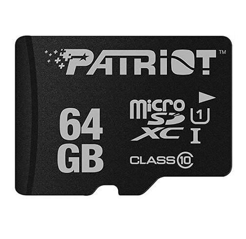 MEMORIA MICRO SDXC 64GB PATRIOT PSF64GMDC10 LX SERIES CLASE 10 80 MB/S 10 MB/S PARA DISPOSITIVOS MOVILES CÁMARAS DIGITALES Y CONSOLAS DE JUEGOS