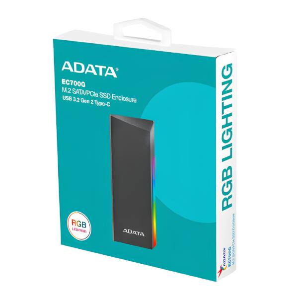 ENCAPSULADOR USB 3.2 GEN2 USB C ADATA EC700G M.2 5V AEC700GU32G2-CGY NEGRO