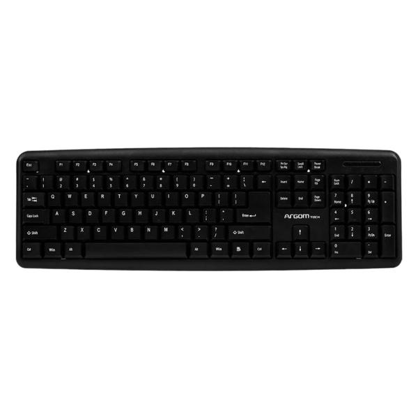 TECLADO CLASICO ARGOM KB-7424 MEMBRANA AL&Aacute;MBRICO INGL&Eacute;S ARG-KB-7424 NEGRO