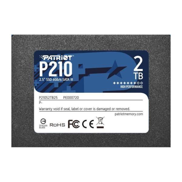 HD INTERNO SOLIDO 2TB PATRIOT P210 2.5" SATA III 520MB/S / 430MB/S P210S2TB25 P210 NEGRO