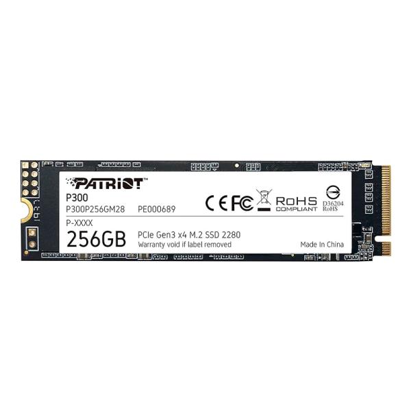 HD INTERNO SOLIDO 256GB PATRIOT P300 M.2 2280 PCIe GEN3 X4 NVME 1700MB/S / 1100MB/S P300P256GM28 P300 NEGRO