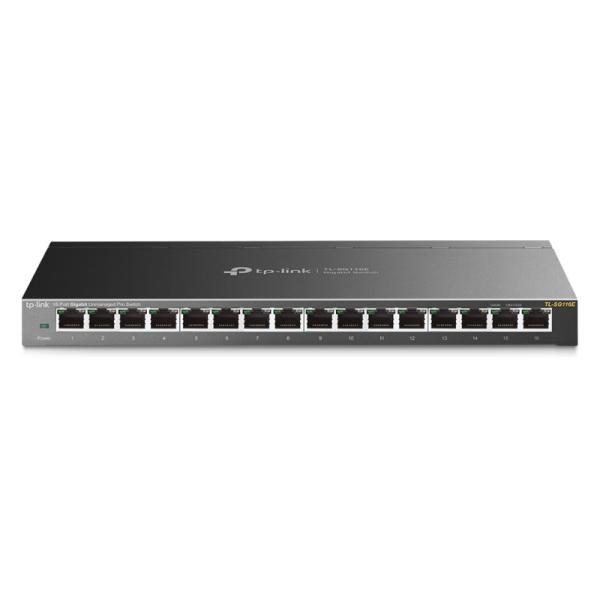 SWITCH TP LINK TL-SG116E 16 PUERTOS GIGABIT 10/100/1000 MBPS EASY SMART MANAGED ADMINISTRABLE NEGRO