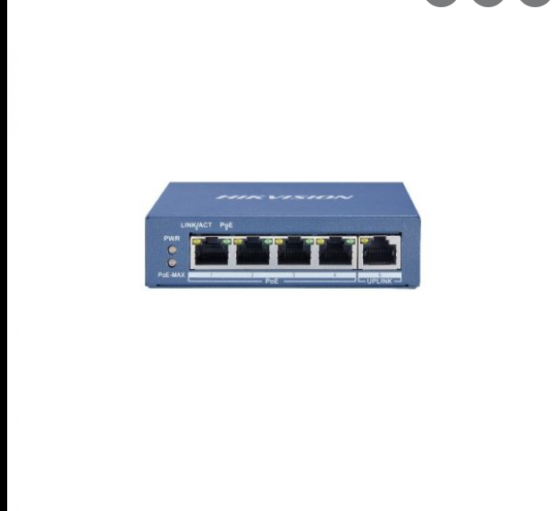SWITCH HIKVISION 4-PUERTO GIGABITUNMANAGED PoE DS-3E0505P-E/M(O-STD) 301801420