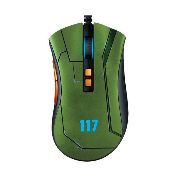 MOUSE GAMING RGB RAZER DEATHADDER V2 AL&Aacute;MBRICO USB EDICION HALO 20000 DPI RZ01-03210300-R3M1 VERDE-NEGRO