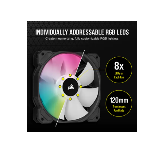 ABANICO CORSAIR ICUE SP120 RGB 1X12CM CO-9050108-WW NEGRO