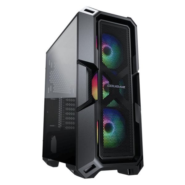 CASE GAMING RGB COUGAR MX440 MESH MID TOWER VENTILADORES 3 DE 120MM CON VIDRIO LATERAL Y MALLA FRONTAL 3856C10.0001 NEGRO