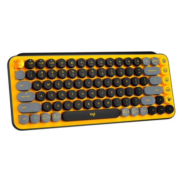 TECLADO LOGITECH POP KEYS MECÁNICO INALÁMBRICO BLUETOOTH ESPAÑOL SWITCH CAFÉ 920-010713 AMARILLO / NEGRO