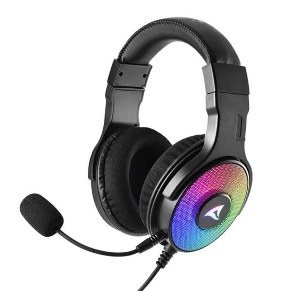 HEADSET GAMING RGB SHARKOON RUSH ER40 AL&Aacute;MBRICO USB 4044951034208 NEGRO