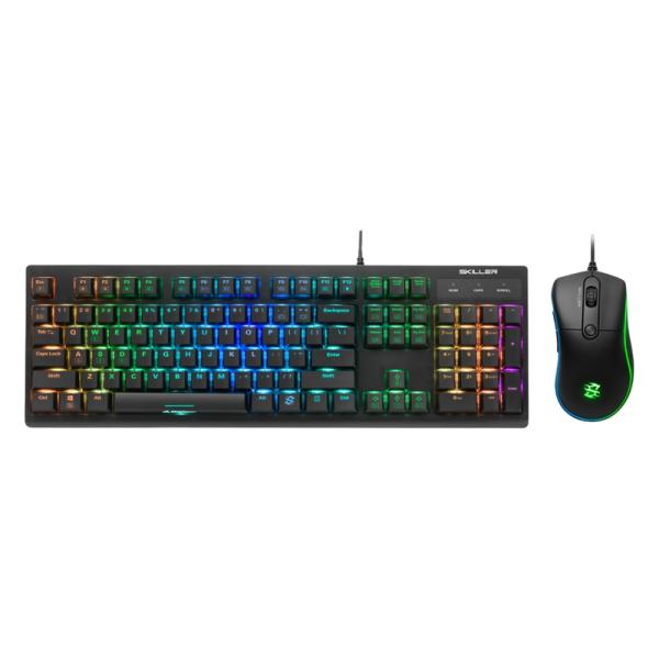 TECLADO Y MOUSE GAMING RGB SHARKOON SGB30 AL&Aacute;MBRICO USB INGL&Eacute;S 4044951033485 NEGRO