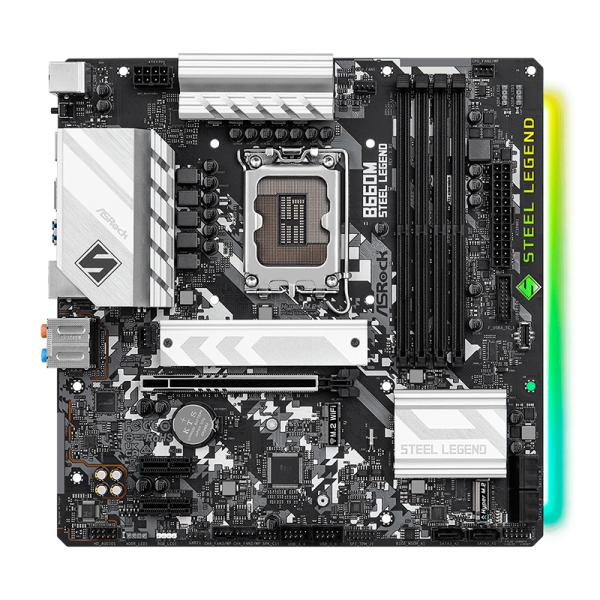 TARJETA MADRE ASROCK B660M STEEL LEGEND LGA1700 MICRO-ATX DDR4 90-MXBH30-A0UAYZ NEGRO / BLANCO