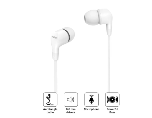 AUDIFONO PHILIPS TAE1105 AL&Aacute;MBRICO 3.5MM TAE1105WT/00 BLANCO