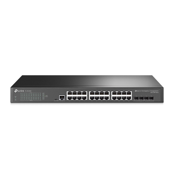 SWITCH TP LINK TL-SG3428 24 PUERTOS GIGABIT / 4 PUERTOS SFP JETSTREAM SMART MANAGED ADMINISTRABLE NEGRO