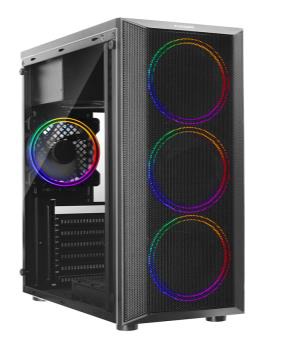 CASE ND-590 E010-155 BLACK USB 2.0*2 + HD AUDIO + 3 ABANICO 12CM