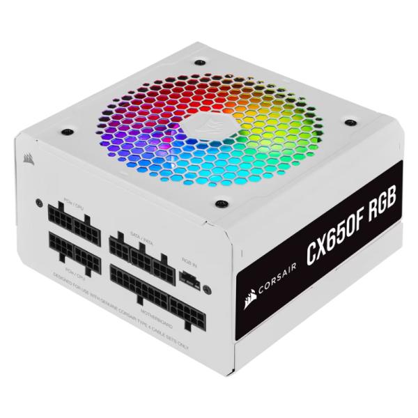 FUENTE DE PODER CORSAIR CX650F RGB WHITE 650W 80 PLUS BRONZE FULL MODULAR ATX CP-9020226-NA BLANCO