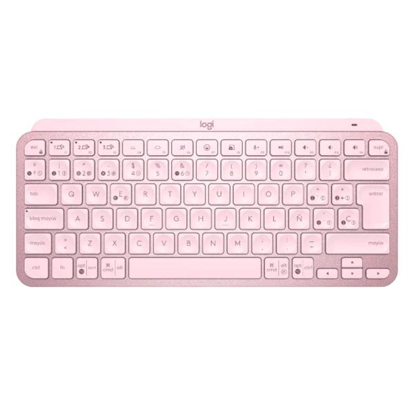 TECLADO LOGITECH MX KEYS MINI MEMBRANA INALÁMBRICO BLUETOOTH ESPAÑOL 920-010478 ROSADO