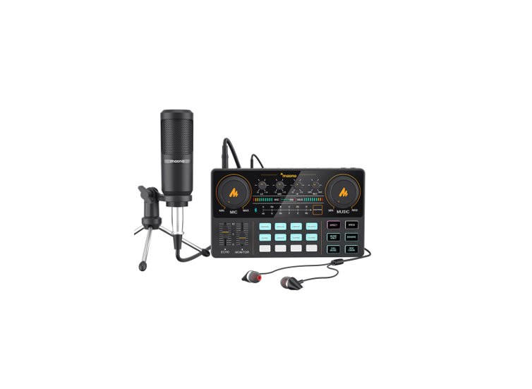 INTERFAZ DE AUDIO MAONO AU-AM200 S1 CON MICROFONO BLUETOOTH USB C NEGRO