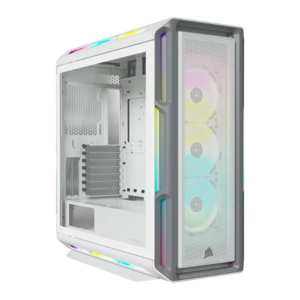 CASE GAMING RGB CORSAIR iCUE 5000T MID TOWER VENTILADORES 3 DE 120MM CON VIDRIO LATERAL CC-9011231-WW BLANCO