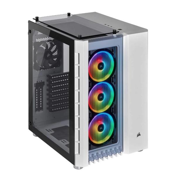 CASE GAMING RGB CORSAIR CRYSTAL SERIES 680X MID TOWER VENTILADORES 4 DE 120MM CON VIDRIO LATERAL Y MALLA FRONTAL CC-9011169-WW BLANCO