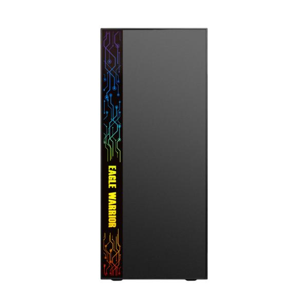 CASE GAMING EAGLE WARRIOR CG17Z3RA001C MID TOWER SIN VENTILACIÓN INCLUIDA CON VIDRIO FRONTAL Y LATERAL CON ILUMINACIÓN LED NEGRO